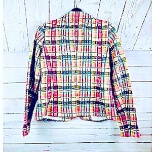 Classic Plaid Linen Cotton Blazer 2 Talbots